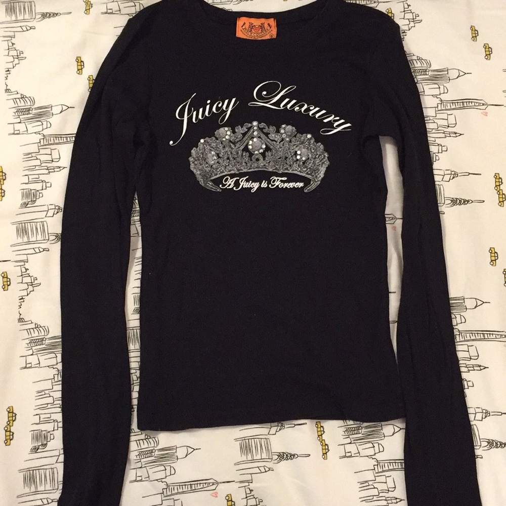Juicy Couture Long Sleeve Rhinestone Tee